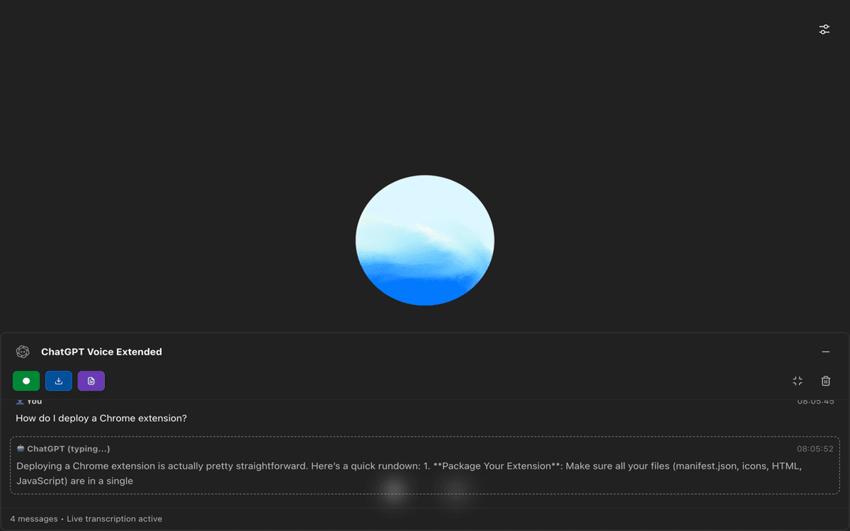 ChatGPT Voice Extended Widget